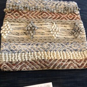 NWOT (3) Pillow covers in cream, blue & dark coral